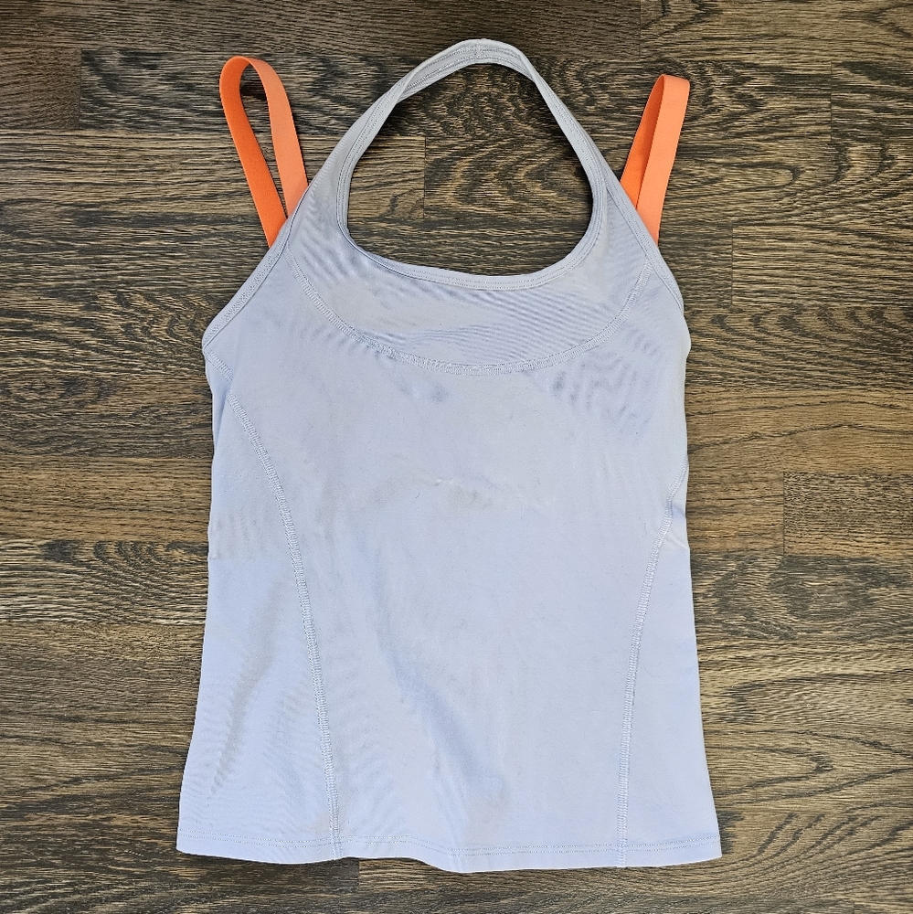 GapBody Fit Athletic halter tanktop grey with orange straps size XS